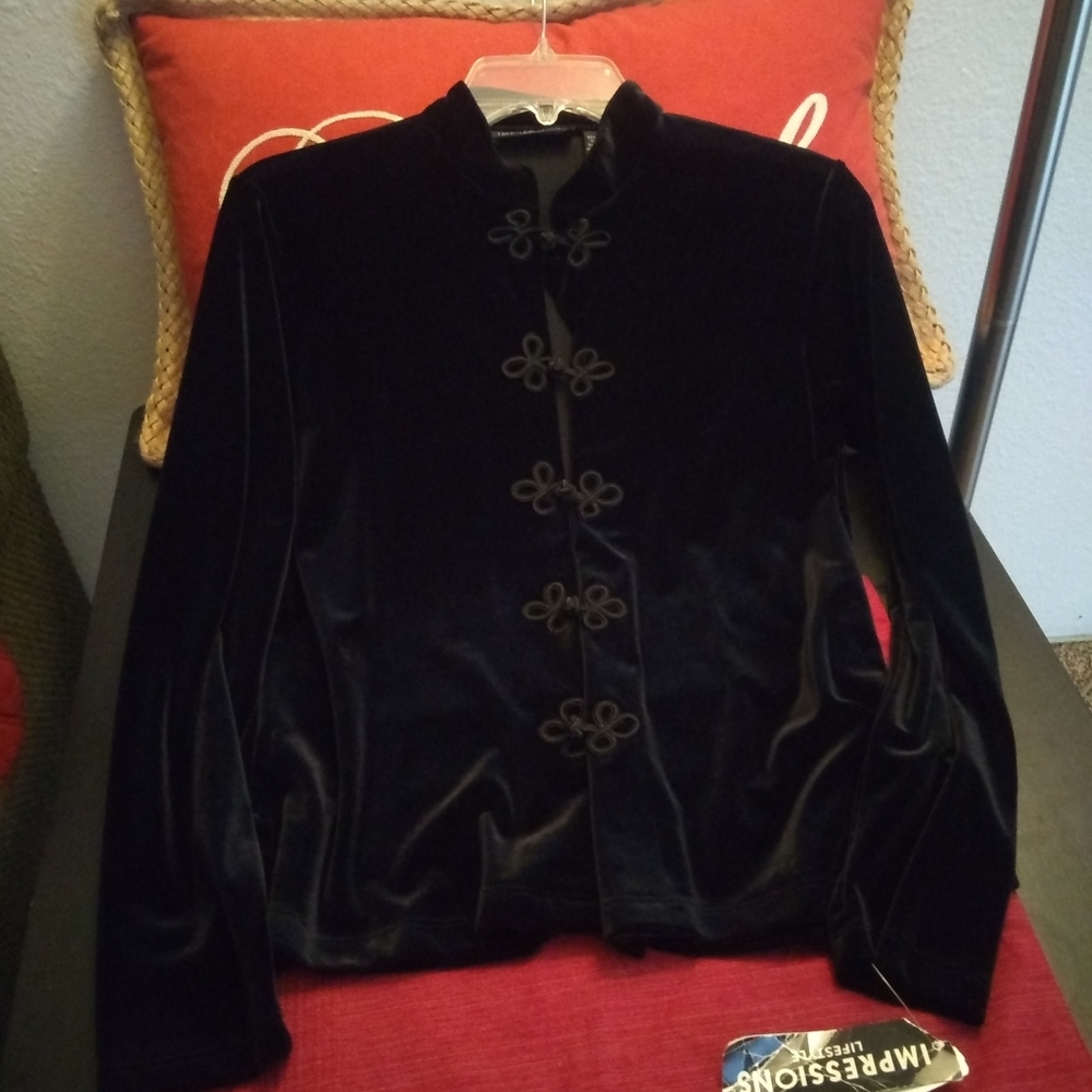 Velour black kimono